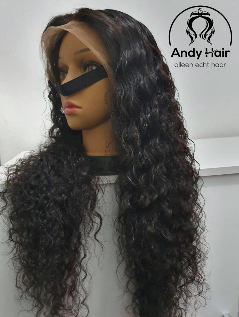Jerry Curly, Frontal Lace Wig, 200% Density
