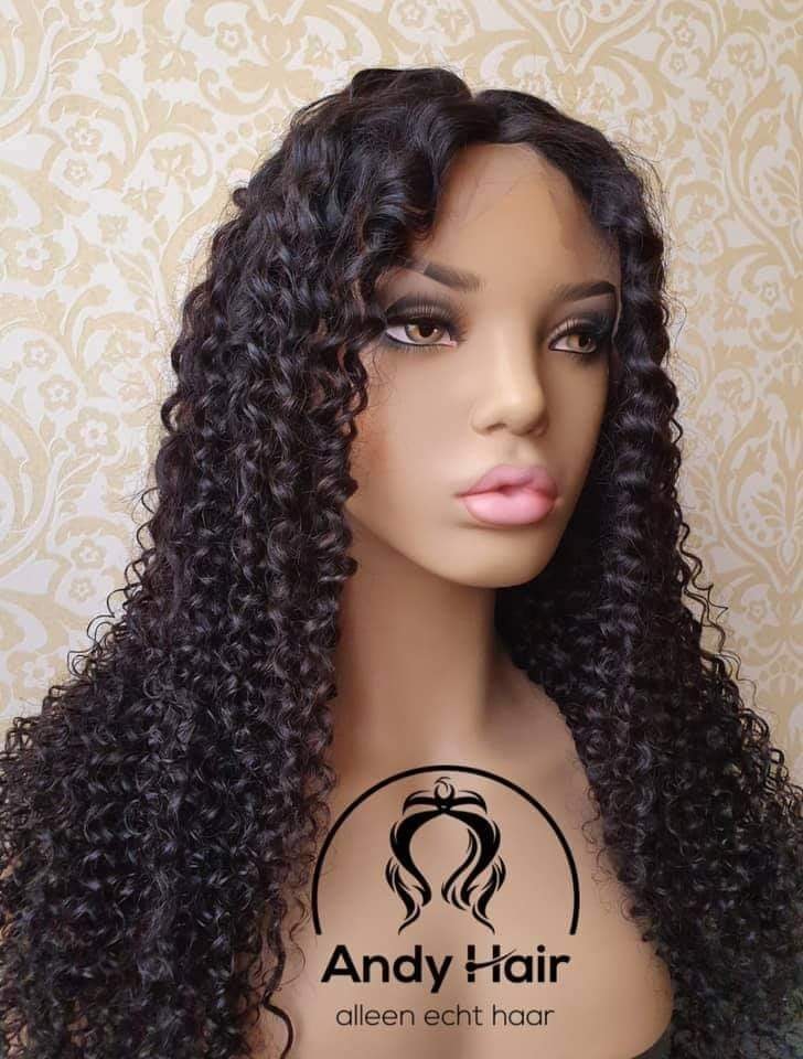 Jerry Curly, Frontal Lace Wig, 200% Density