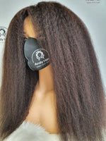 Kinky Straight, frontal lace wig, 200% density