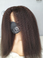 Kinky Straight, frontal lace wig, 200% density