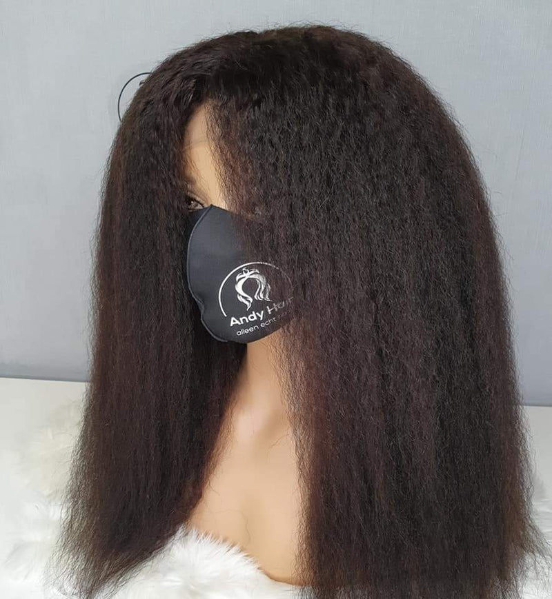 Kinky Straight, frontal lace wig, 200% density