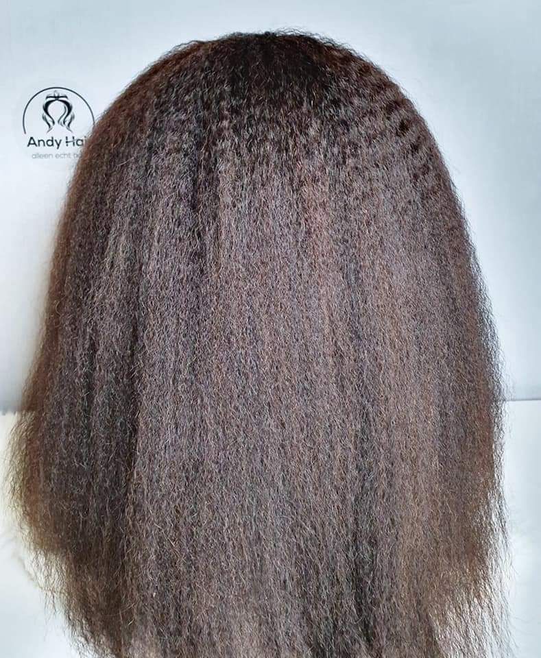 Kinky Straight, frontal lace wig, 200% density